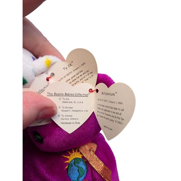 Lot of 4 Vintage Ty Beanie Babies Bears Plush - Picture 9 of 10